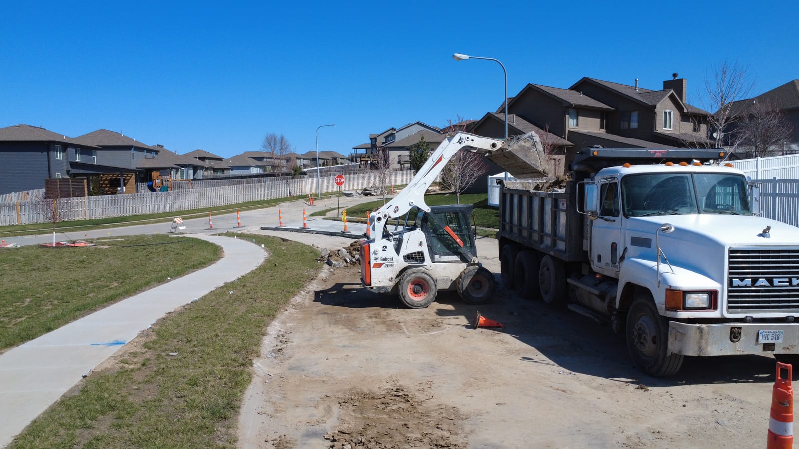 Drone shot of a residential concrete project